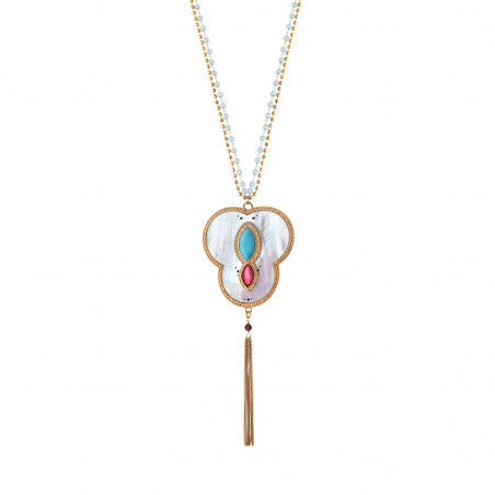 Mindoro mother-of-pearl sautoir necklace - white