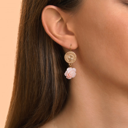 Miraflores flower sleeper earrings - pale pink94479