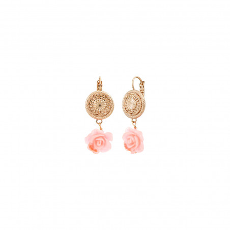 Miraflores flower sleeper earrings - pale pink