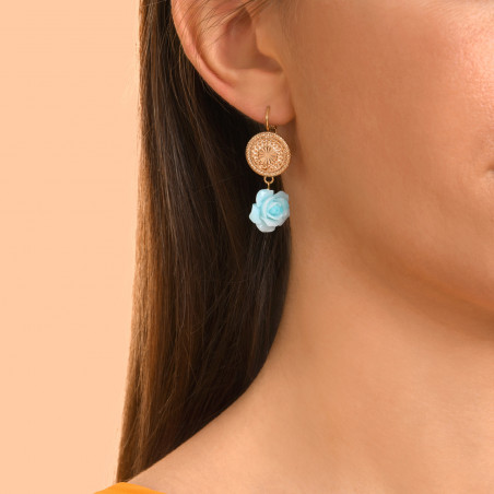 Miraflores flower sleeper earrings - blue94481