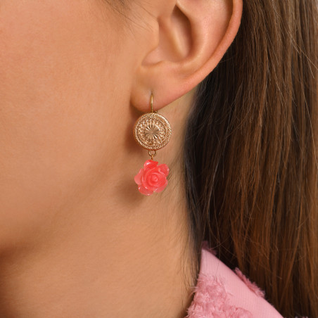 Miraflores flower sleeper earrings - pink94483