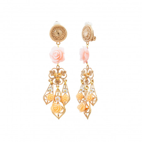 Miraflores dangly clip-on earrings - white