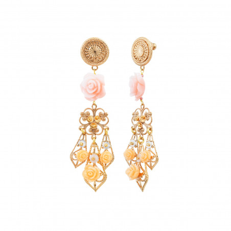 Miraflores dangly stud earrings - white