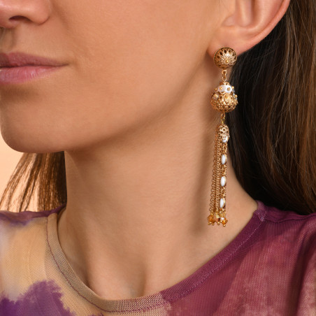 Miraflores long chain earrings - white94515