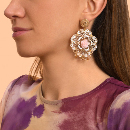 Baroque sequin Miraflores earrings - white94523