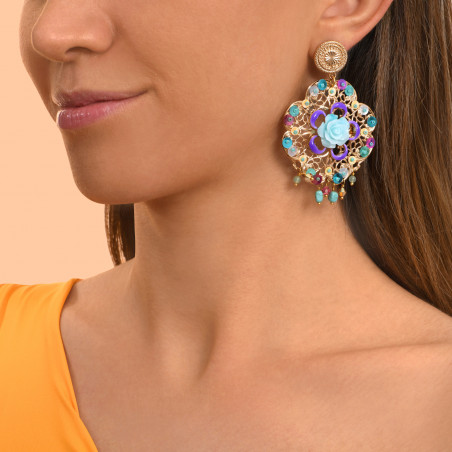 Baroque sequin Miraflores earrings - blue94524