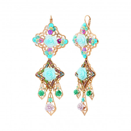 Miraflores dangly sleeper earrings - multicoloured