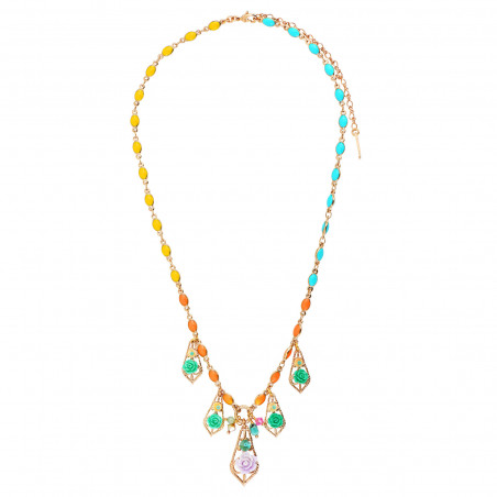 Miraflores embroidered sequin pendant necklace - multicoloured94584
