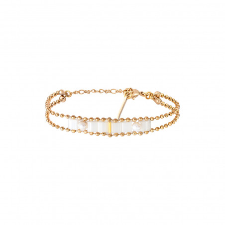 Bracelet fin perles tissées Neiva - blanc