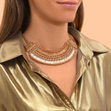 Neiva beaded breastplate necklace - white94745