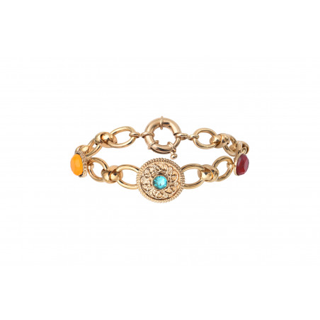 Colourful prestige crystal chain bracelet - pink