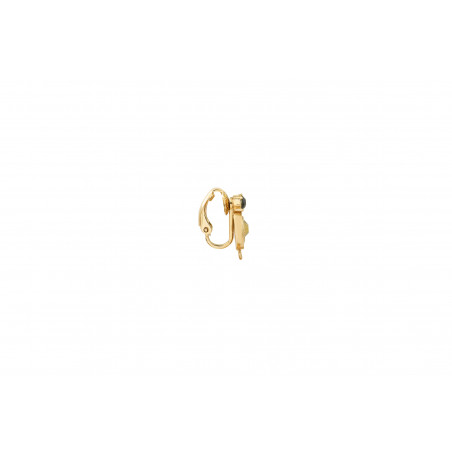 Boucles d'oreilles clips plumes cristaux Prestige - marron94966
