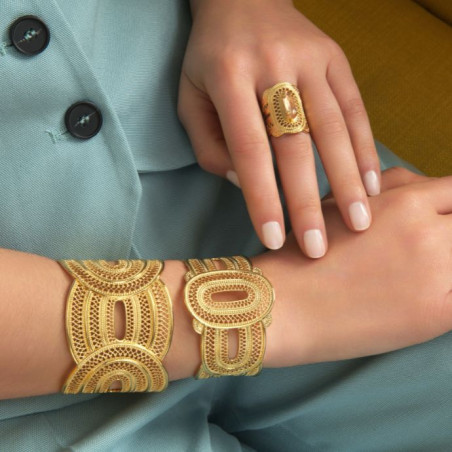 Noor wide filigree cuff bracelet - gold94992