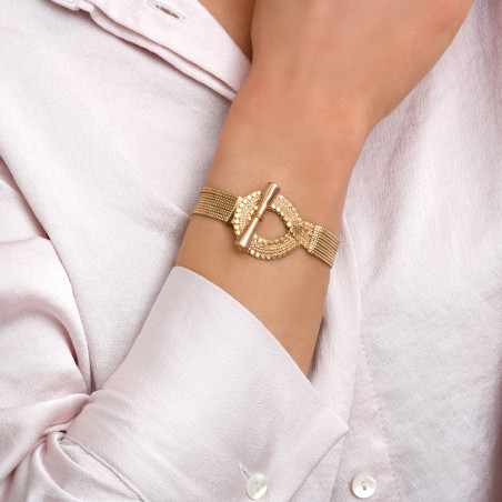 Multi-strand fine gold-plated metal bracelet - gold-plated95005