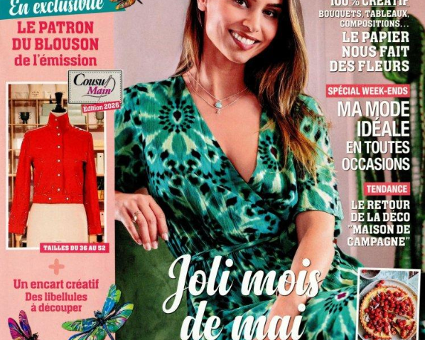 Collection Gilda SATELLITE Paris manchette boucles et bague dorées dans Modes & Travaux, mai 2026