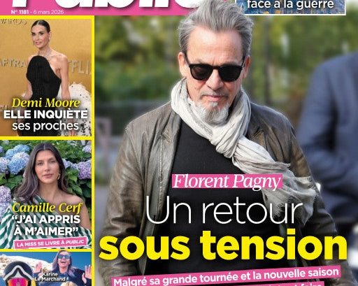 Boucles d’oreilles clips Louise violet et corail SATELLITE Paris dans Public, mars 2026
