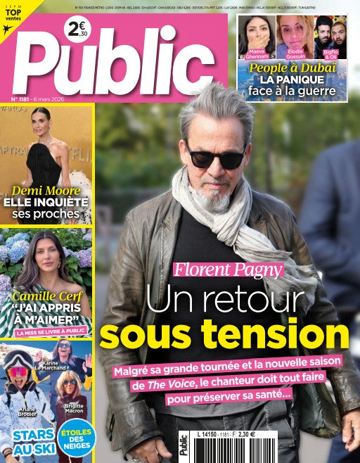 Boucles d’oreilles clips Louise violet et corail SATELLITE Paris dans Public, mars 2026
