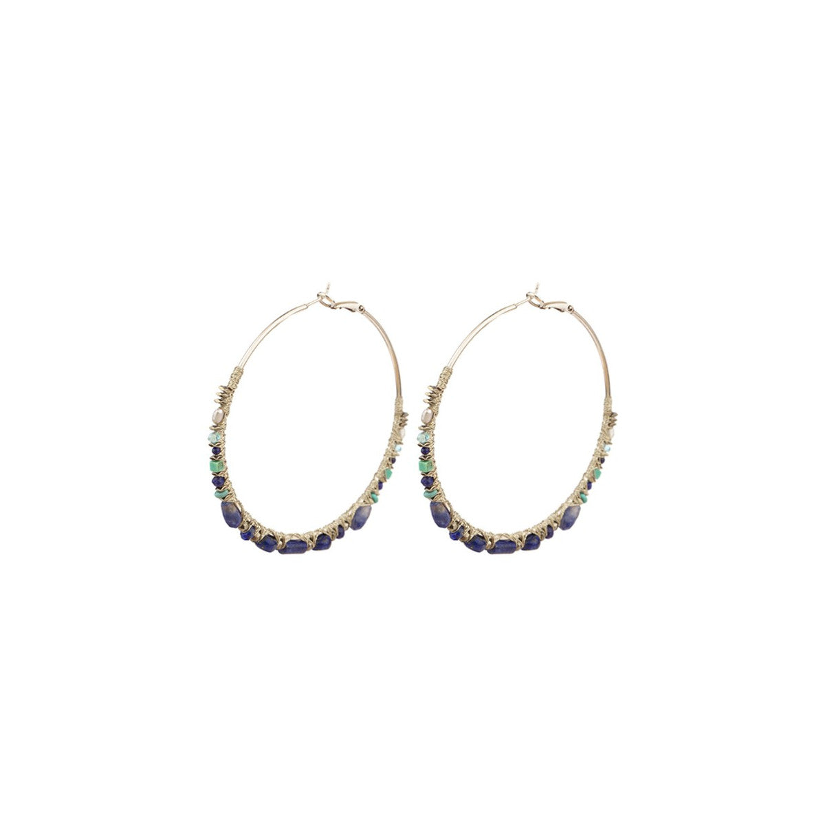 Créoles glamour argentées - Multicolore Multi argent