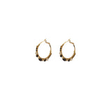 Boucles d'oreilles créoles rock onyx Ø 3 cm Noir