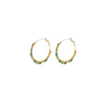 Boucles d'oreilles créoles malachite Ø 4,5 cm - Vert Vert