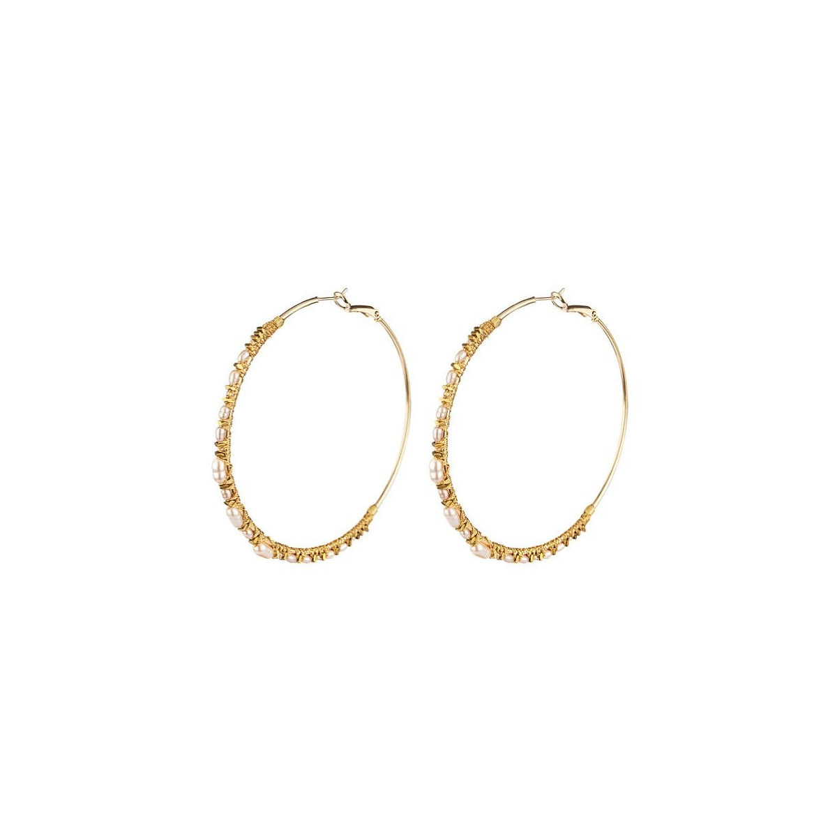 Maxi créoles perles Ø 6,5 cm - Perle Perles