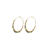 Boucles d'oreilles créoles percées mode malachite - Vert Vert
