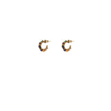 Mini créoles pierres turquoise Ø 1,5 cm Multi or