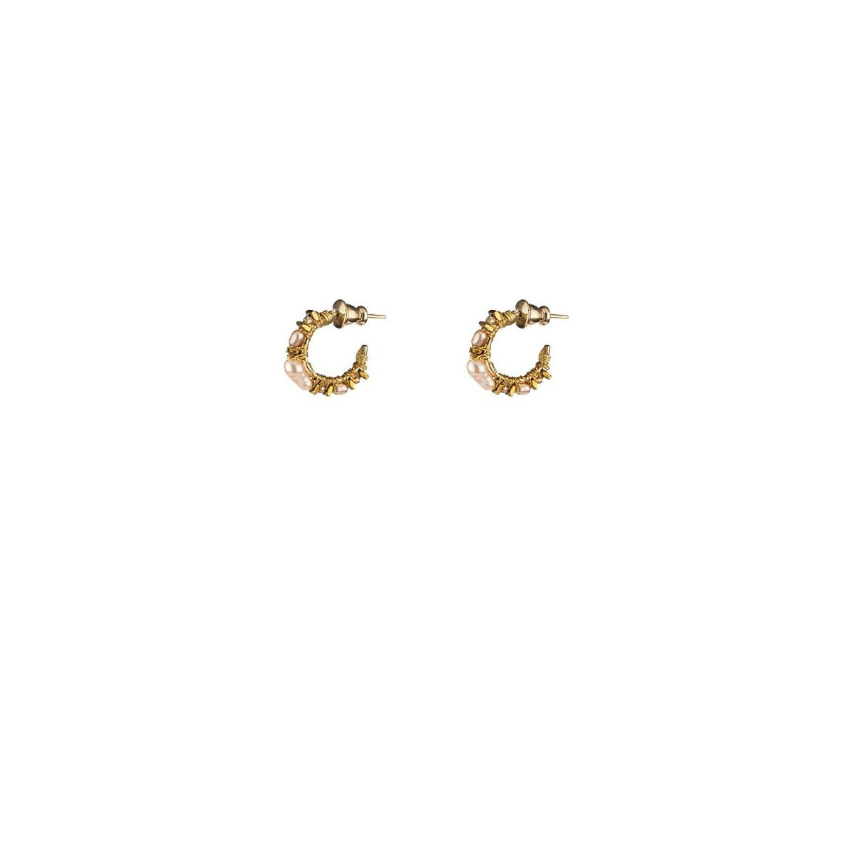 Boucles d'oreilles mini créoles perles Ø 1,5 cm Perles