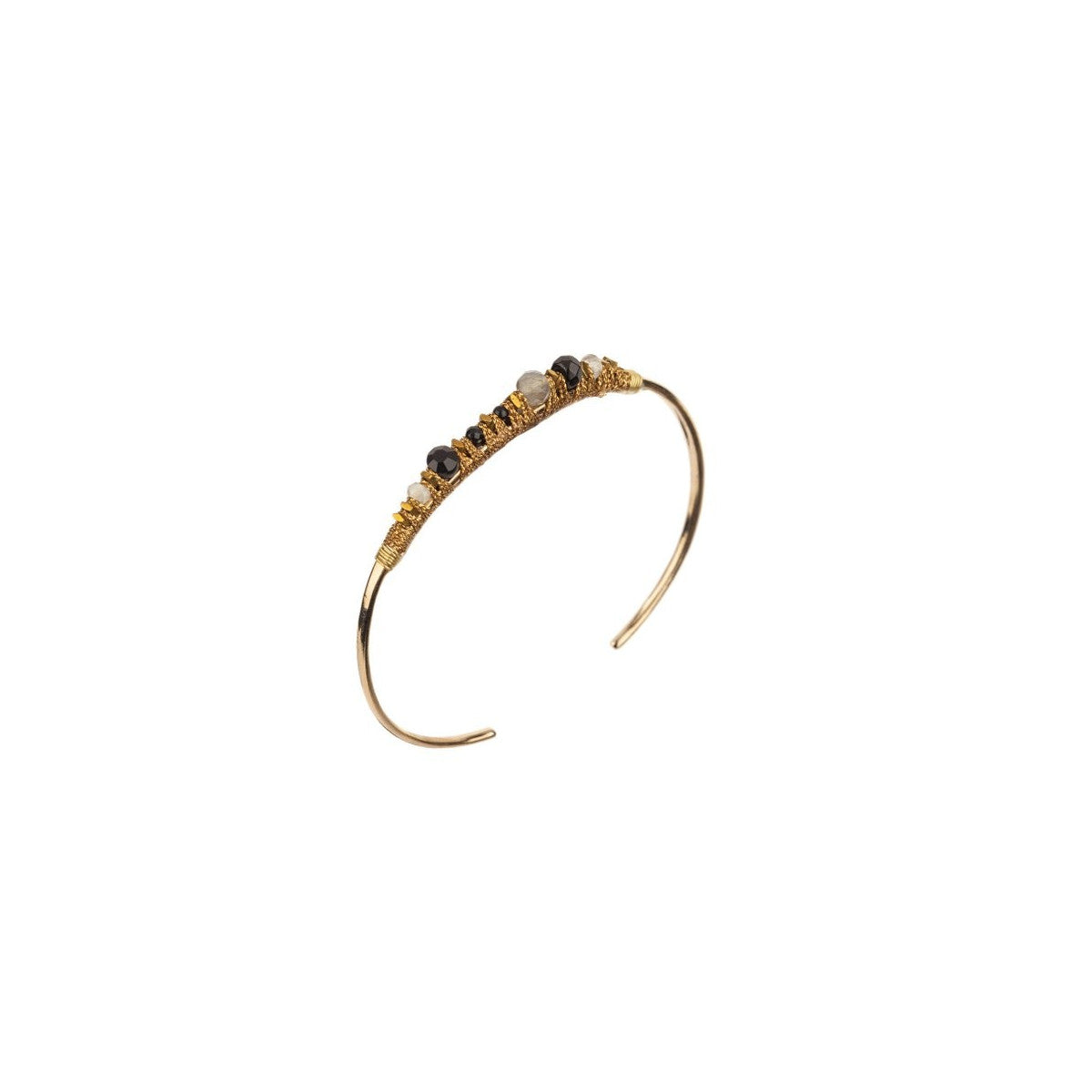 Bracelet jonc précieux onyx - Noir Noir