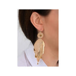 Boucles d'oreilles dormeuses mode métal et cristal - doré Or