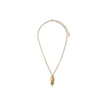 Collier pendentif raffiné métal et hématite - doré Or