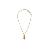 Collier pendentif raffiné métal et hématite - doré Or