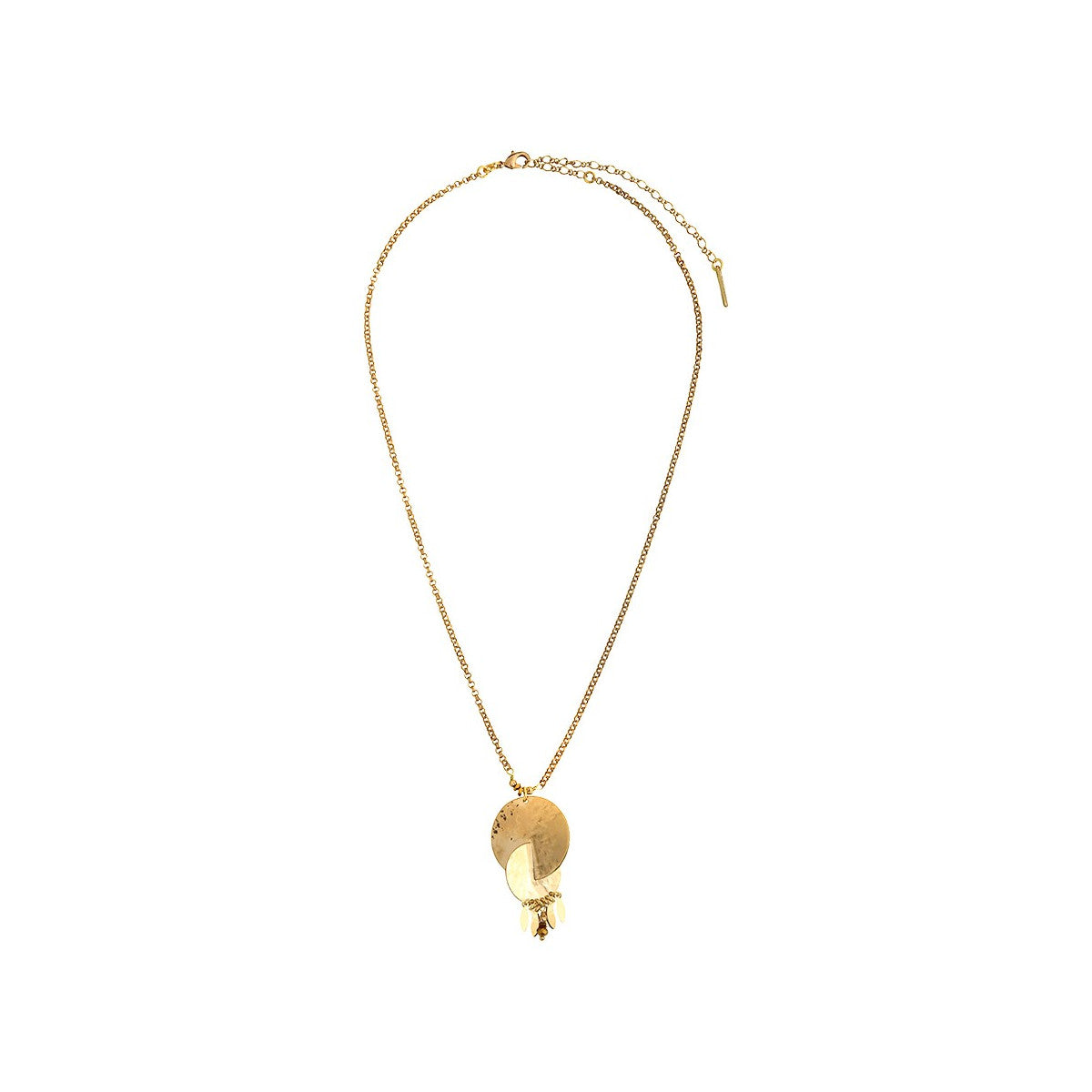 Collier pendentif aérien métal et hématite - doré Or