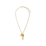 Collier pendentif aérien métal et hématite - doré Or