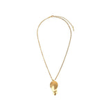 Collier pendentif aérien métal et hématite - doré Or