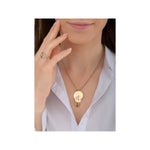 Collier pendentif aérien métal et hématite - doré Or