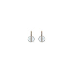 Boucles d'oreilles dormeuses nacre et métal - blanc Blanc argent