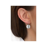 Boucles d'oreilles dormeuses nacre et métal - blanc Blanc argent