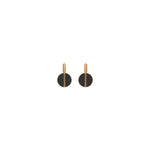 Boucles d'oreilles dormeuses élégantes nacre et métal - noir Noir or