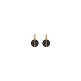 Boucles d'oreilles dormeuses élégantes nacre et métal - noir Noir or