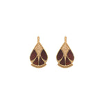 Boucles d'oreilles dormeuses nacre et métal - noir Noir or