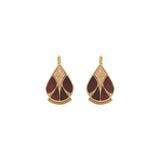 Boucles d'oreilles dormeuses nacre et métal - noir Noir or
