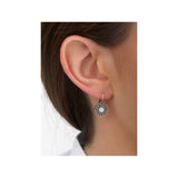 Boucles d'oreilles dormeuses métal et nacre - blanc Blanc argent