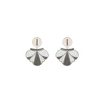 Boucles d'oreilles clips métal et nacre - blanc Blanc argent