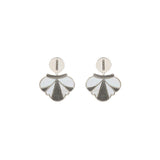 Boucles d'oreilles clips métal et nacre - blanc Blanc argent