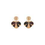 Boucles d'oreilles clips rock métal et nacre - noir Noir or