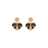 Boucles d'oreilles clips rock métal et nacre - noir Noir or