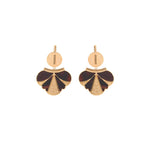 Boucles d'oreilles dormeuses rock métal et nacre - noir Noir or