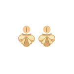 Boucles d'oreilles percées douces métal et nacre - jaune Jaune or