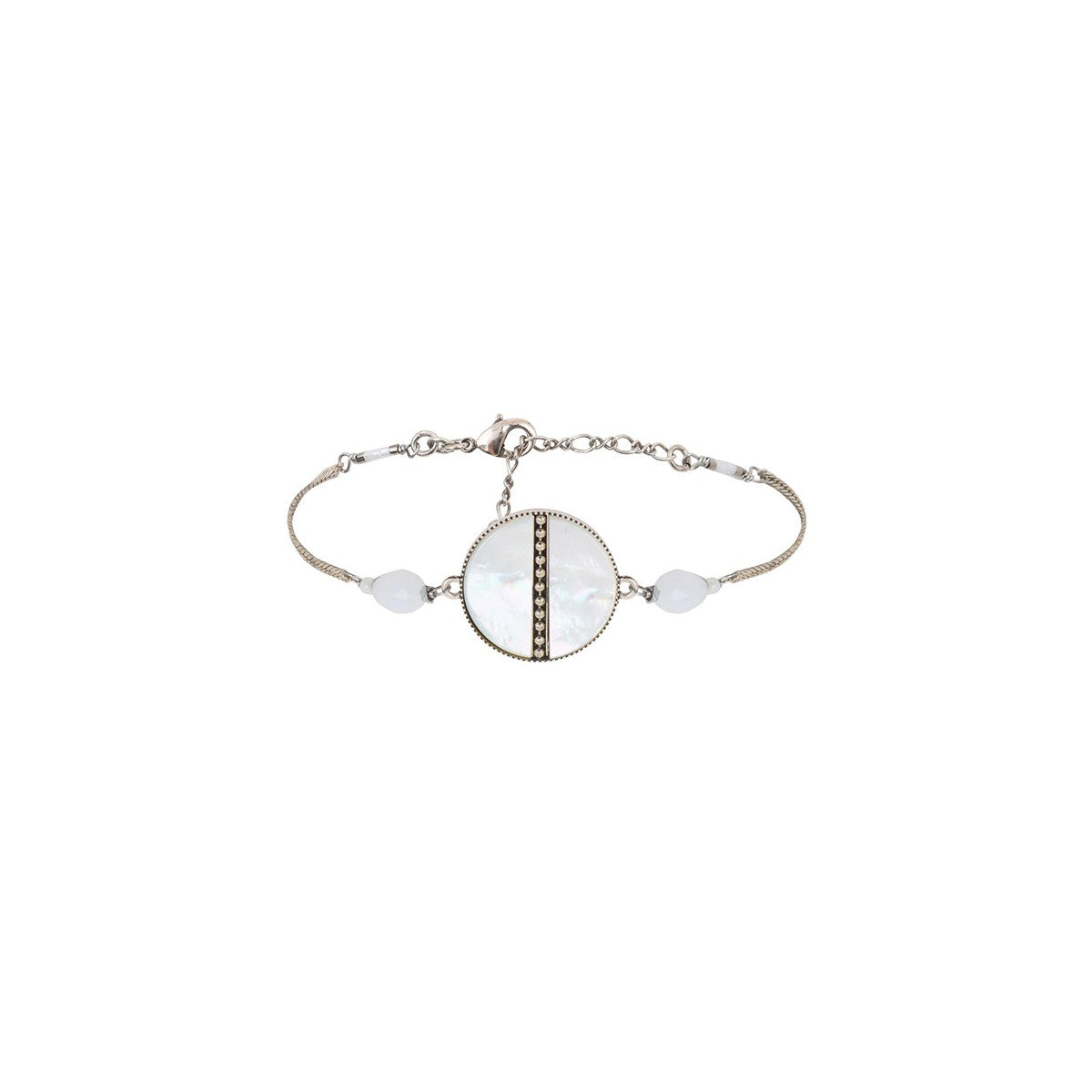 Bracelet souple délicat nacre et perles du Japon - blanc Blanc argent